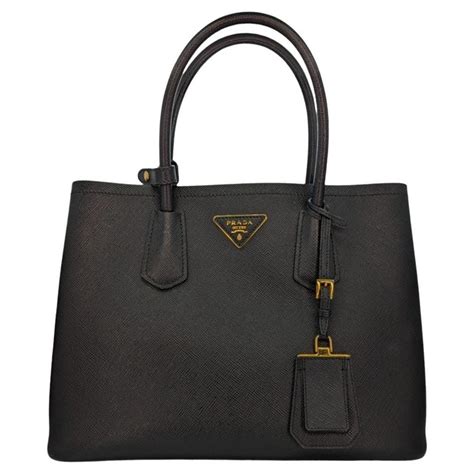 prada large saffiano cuir double tote|prada saffiano tote used.